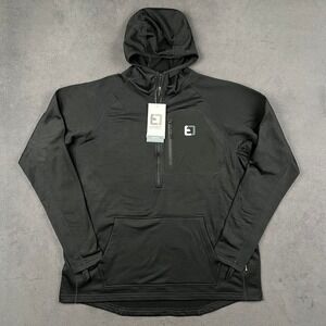 Element Outdoors Gridflex Hoodie Mens XL Black Midweight Fleece 1/4 Zip NEW